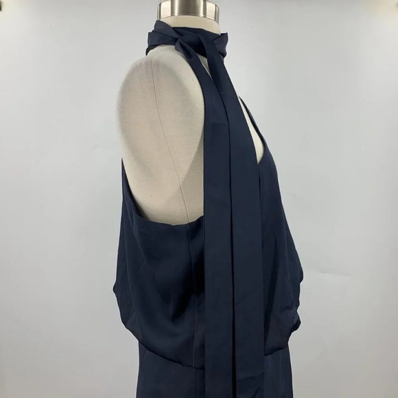 Amy Lynn Women's Gemma One-shoulder Satin Dress In Navy Blue Size M NWT - Picture 8 of 16